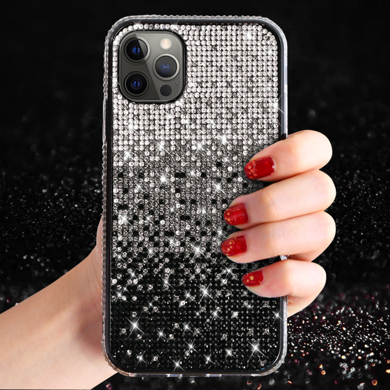 Reiko Design Diamond Case For APPLE IPHONE 12 /IPHONE 12 PRO In Black